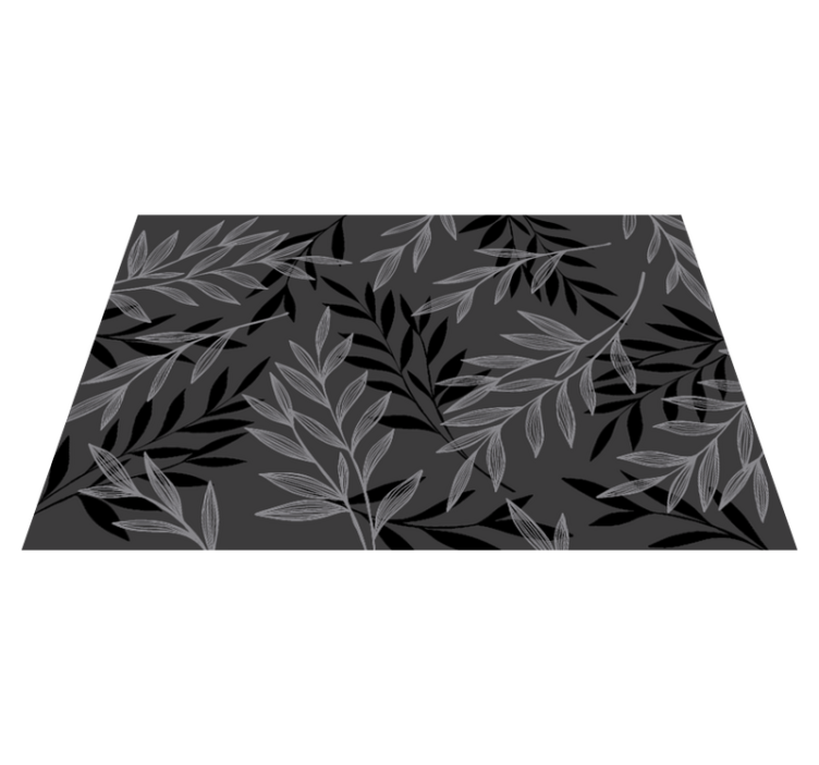 Leafy Silhouette flower vinyl rug - TenStickers