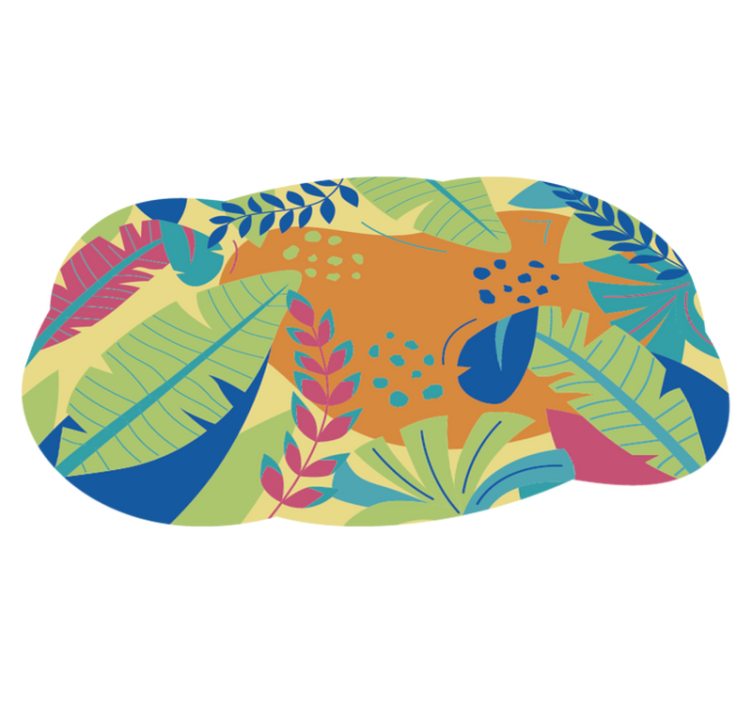 Tropical Foliage Motif nature vinyl rug - TenStickers