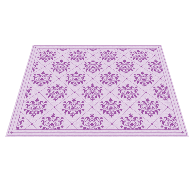 Ornate Damask Pattern vintage vinyl rug - TenStickers