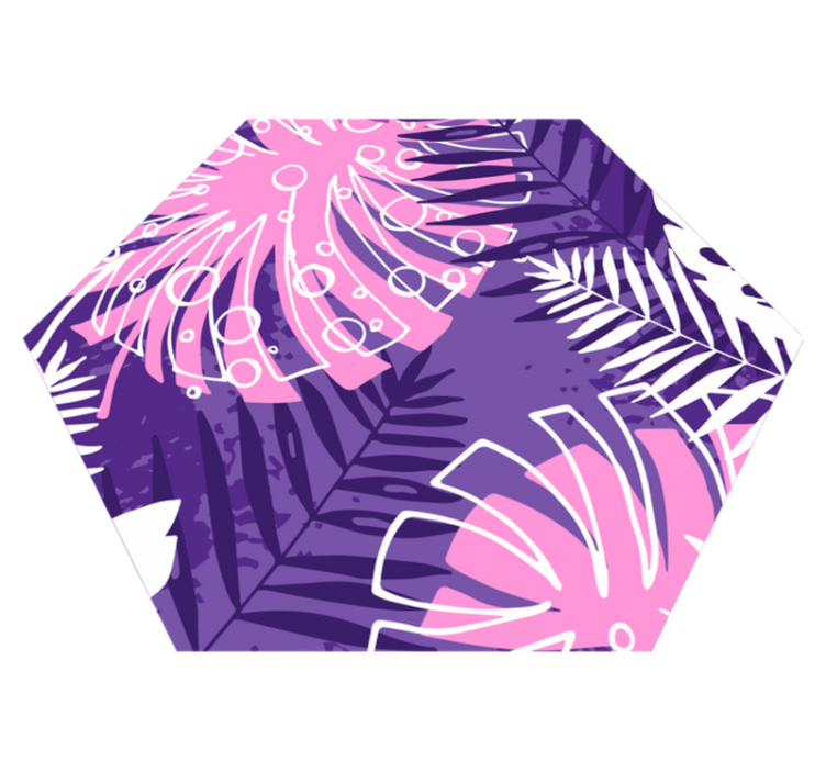 Purple Jungle Leaf nature vinyl rug - TenStickers