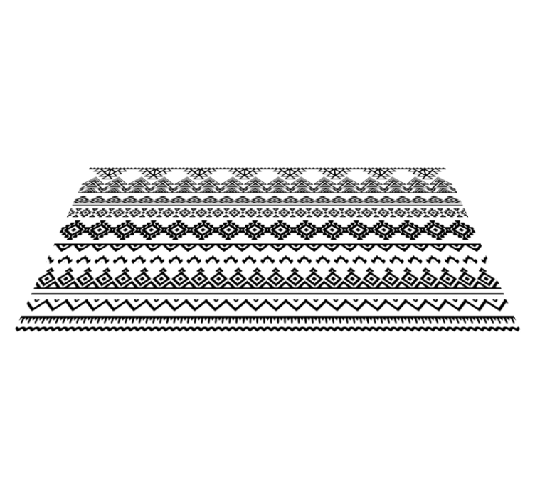 Ethnic black and white print geometric rugs - TenStickers