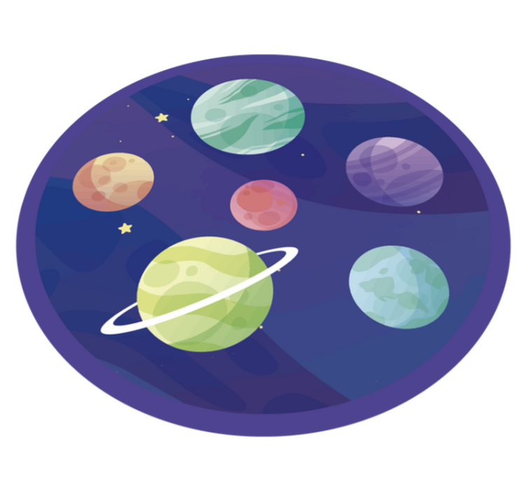 Different planets galaxy kids vinyl rug - TenStickers