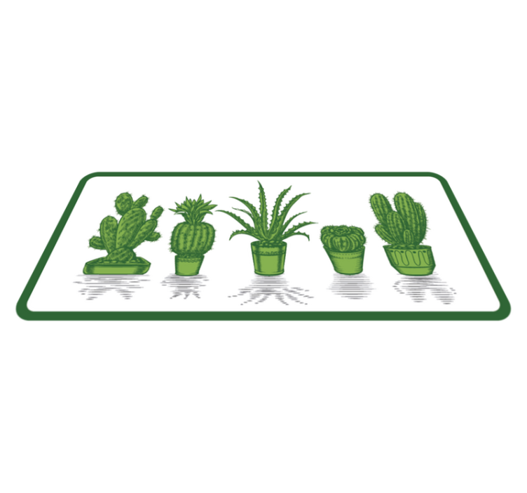 Cactus Collection flower vinyl rug - TenStickers