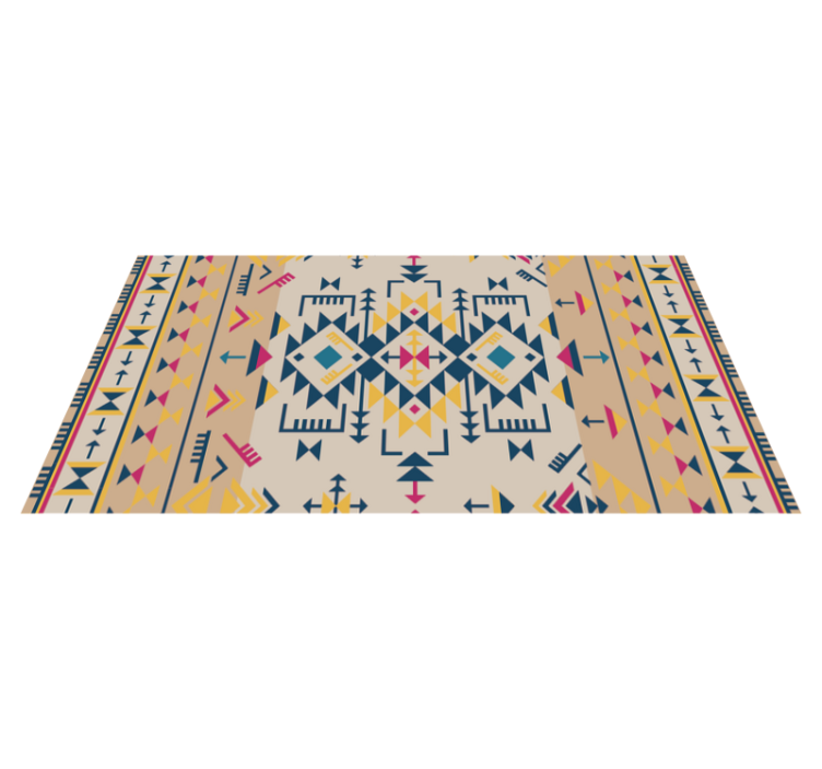 Geometric Patterned Decor geometric vinyl rug - TenStickers