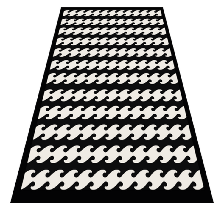 unusual shape black and white vinyl modern rug - TenStickers