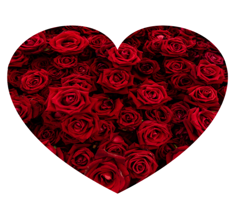 Heart-Shaped Romance flower vinyl rug - TenStickers