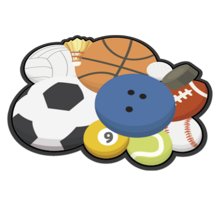Sports Balls teen vinyl rug - TenStickers
