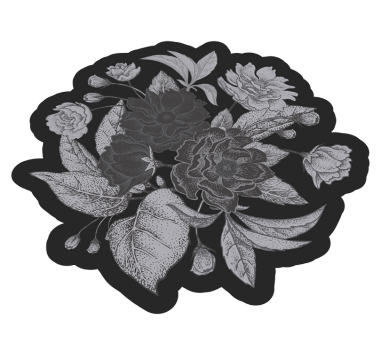 Floral Contour Display flower vinyl rug - TenStickers