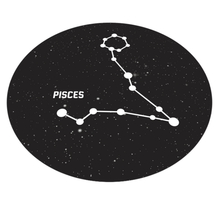 Zodiac sign Pisces modern vinyl rug - TenStickers
