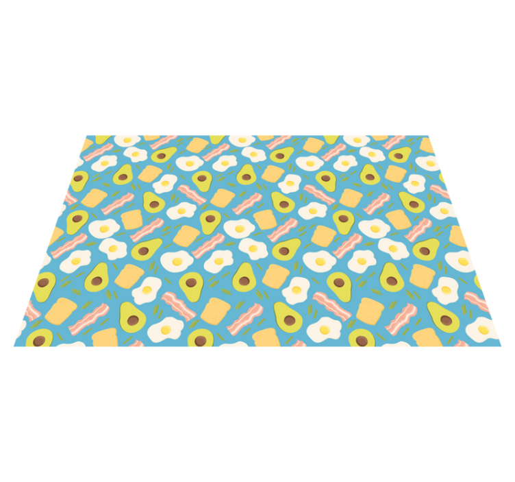 Breakfast Patterns minimalist vinyl rug - TenStickers