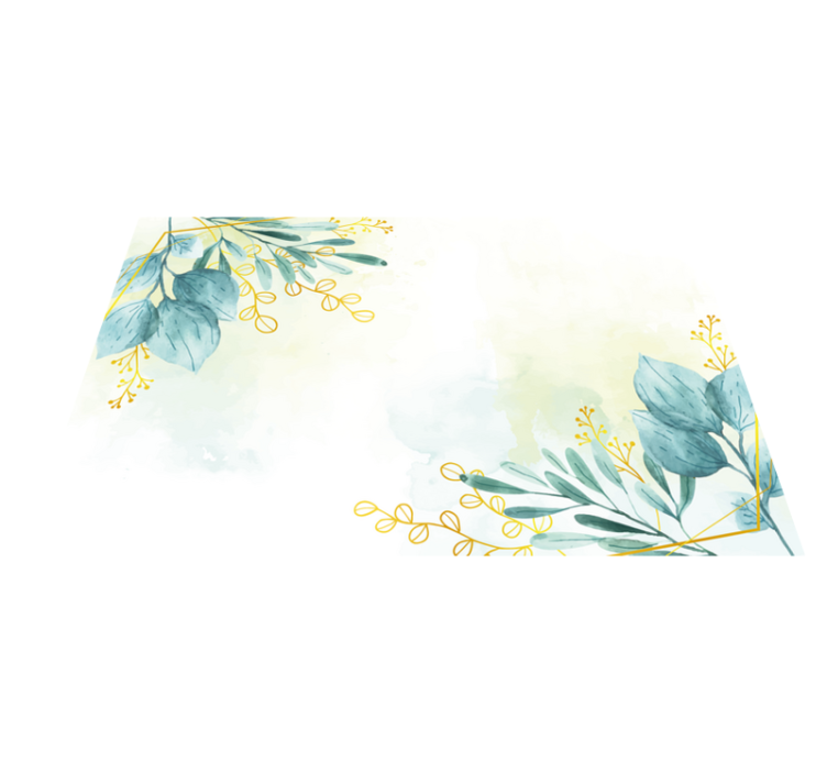 Botanical Motif Elegance flower vinyl rug - TenStickers