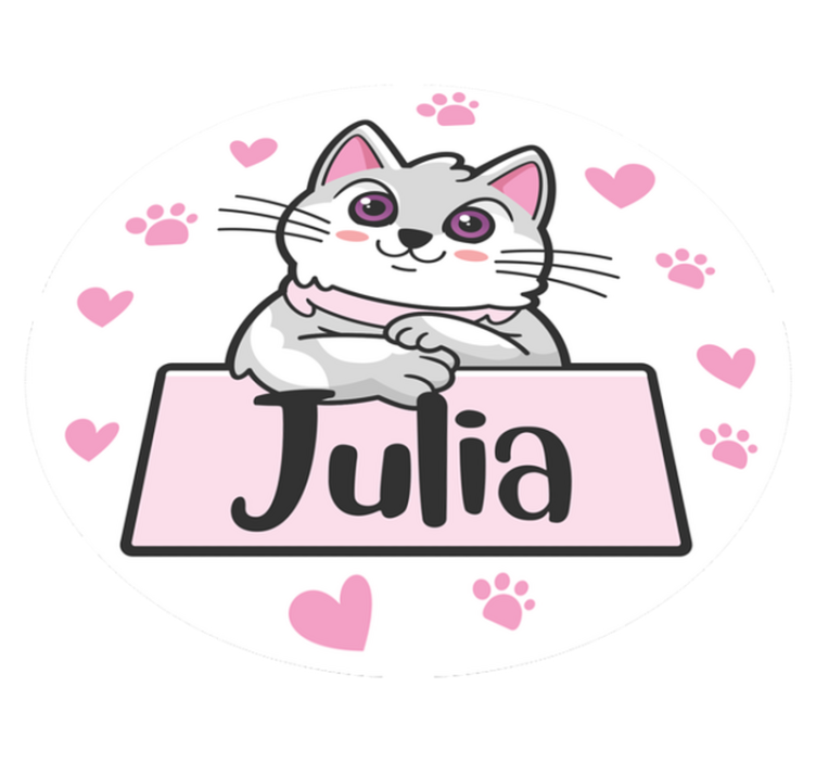 Children's customizable vinyl rug with cat - TenStickers