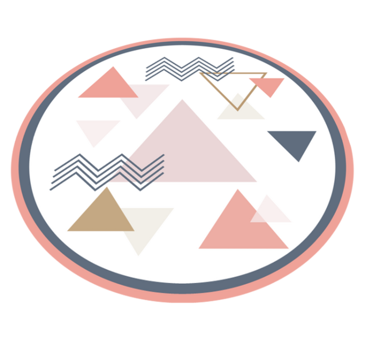 Geometric Abstract Circle geometric vinyl rug - TenStickers