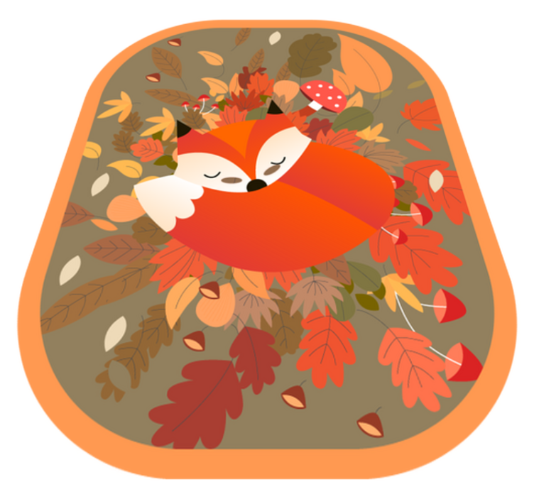 Fox colorful animal vinyl rug - TenStickers