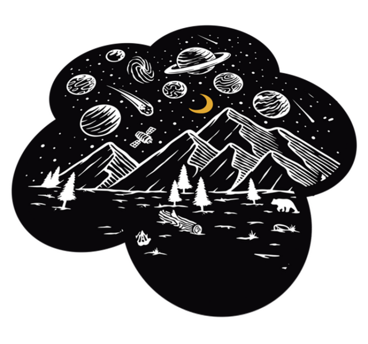 Space Adventure Scene gaming vinyl rug - TenStickers