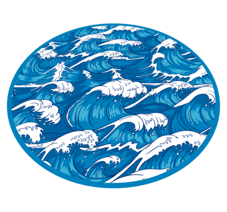 Japanese waves nature vinyl rug - TenStickers