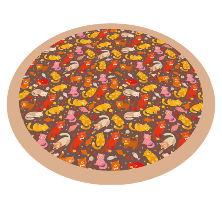 Playful Animal Pattern vinyl rug - TenStickers