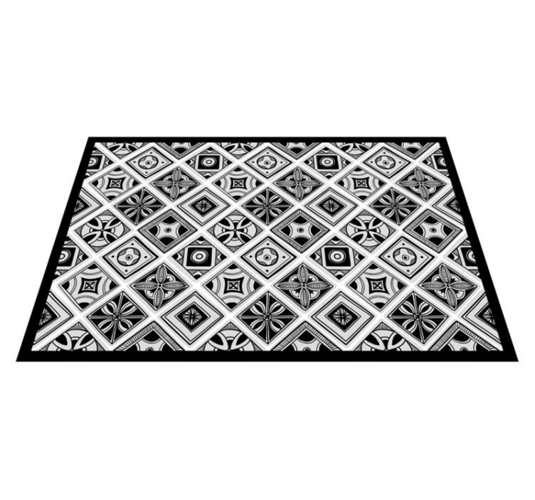 Monochrome Tiles tile vinyl rug - TenStickers