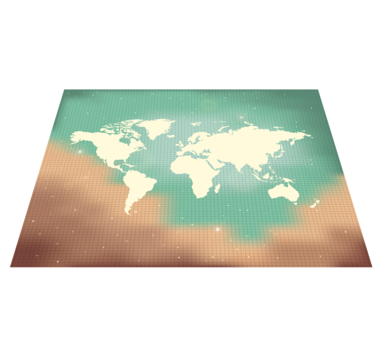 Colorful political map world map rug - TenStickers