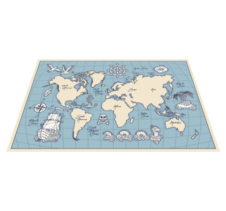 Vintage worldmap world map rug - TenStickers