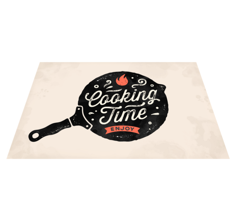 Cooking time kitchen floor tiles - TenStickers