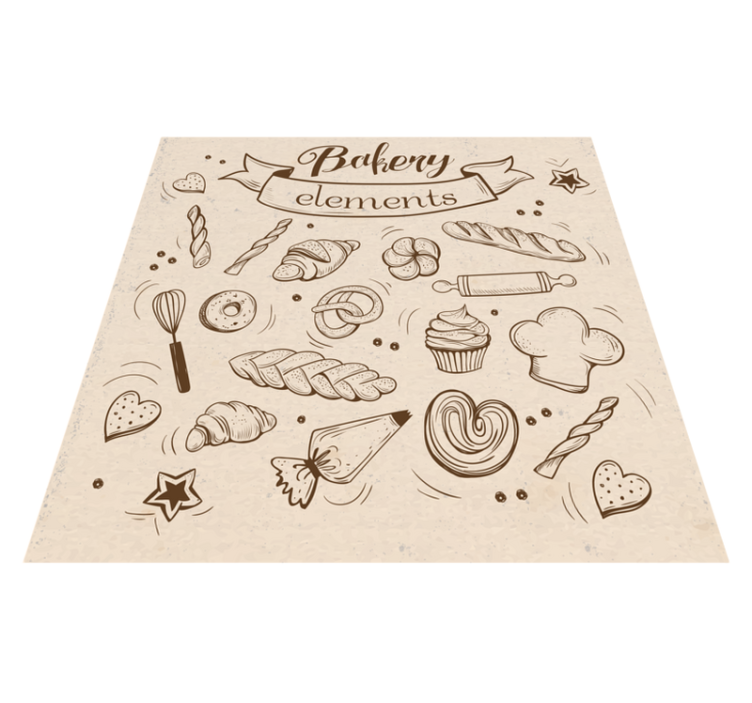 Bakery Themed Illustration vinyl rug - TenStickers