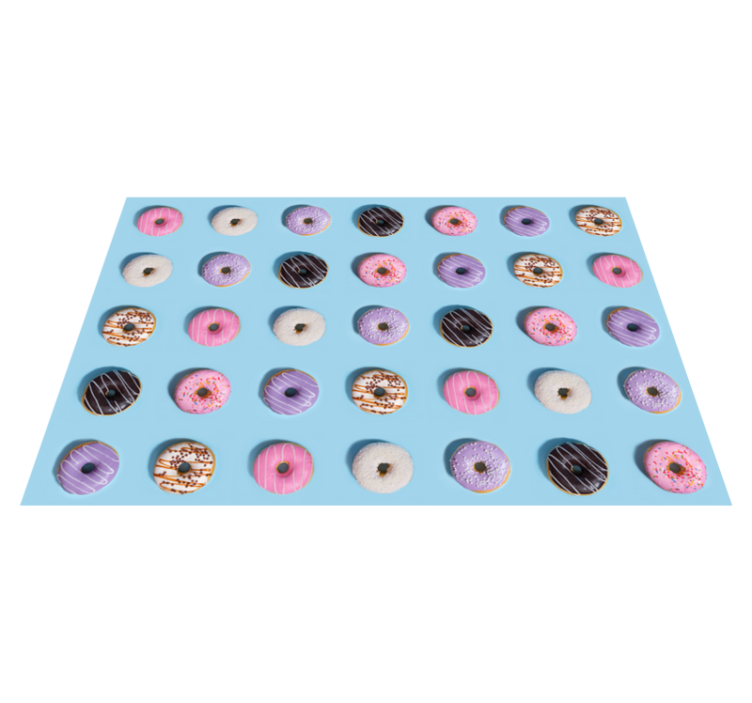 Realistic donuts pattern dining room rug - TenStickers