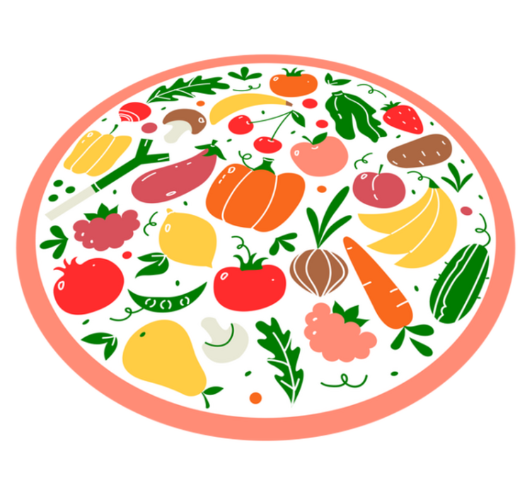 Seamless vegetables pattern kitchen floor tiles - TenStickers