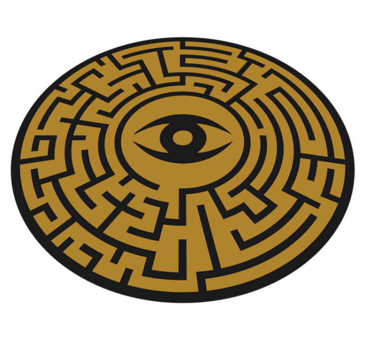 Greek eye ethnic rug maze - TenStickers