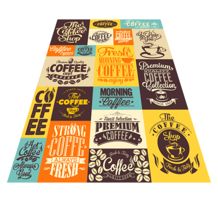 Coffee design kitchen floor tiles - TenStickers