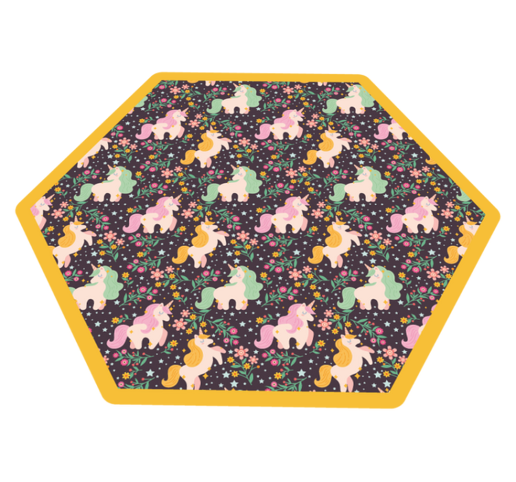 realistic elegant unicorn pattern vinyl rug - TenStickers