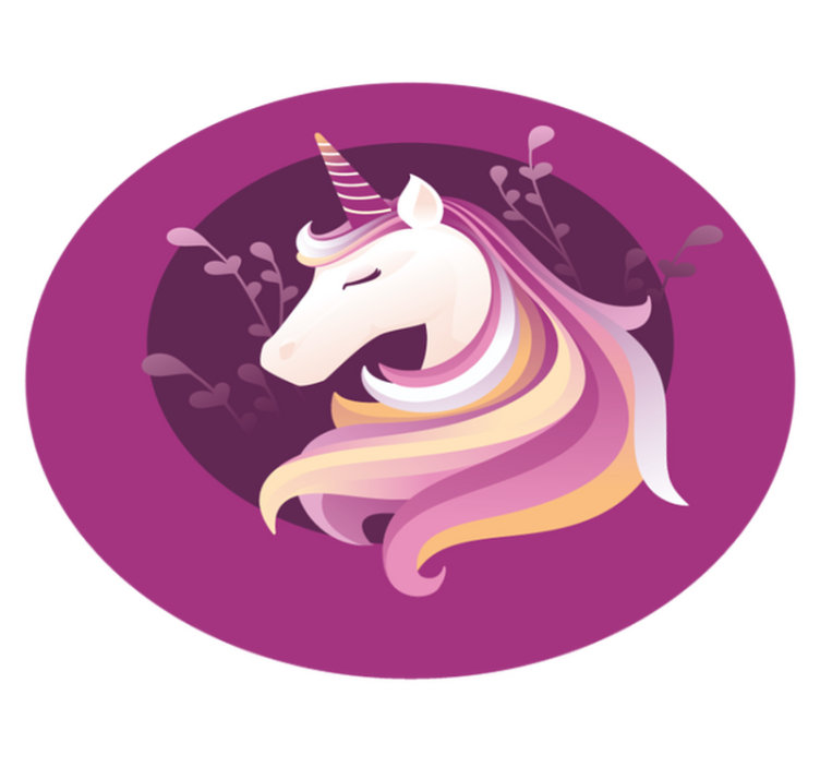Unicorn Circular Motif kids vinyl rug - TenStickers