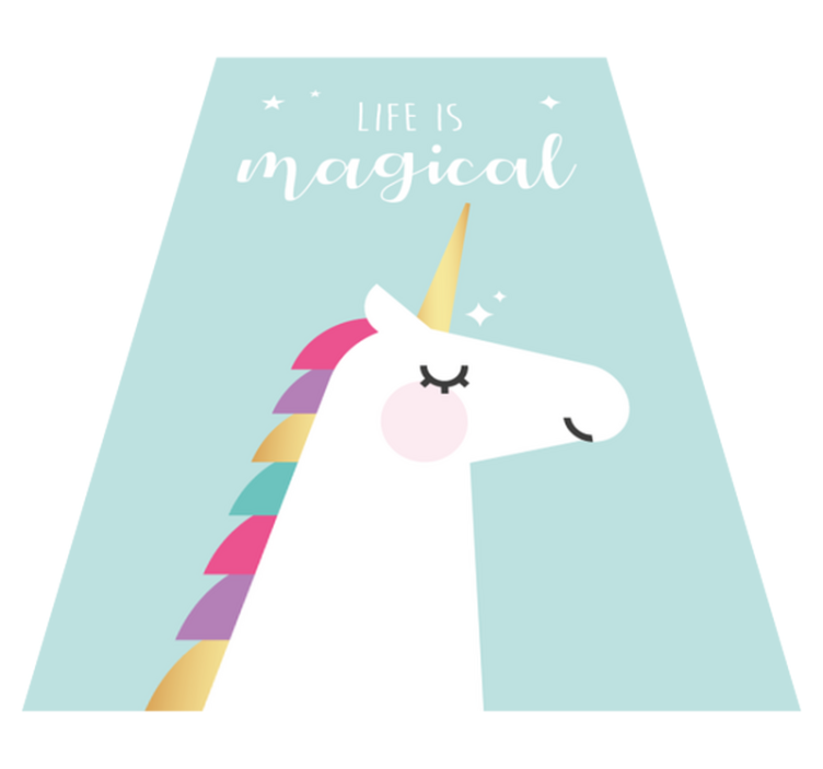 life is magical with unicorn vinyl rug - TenStickers