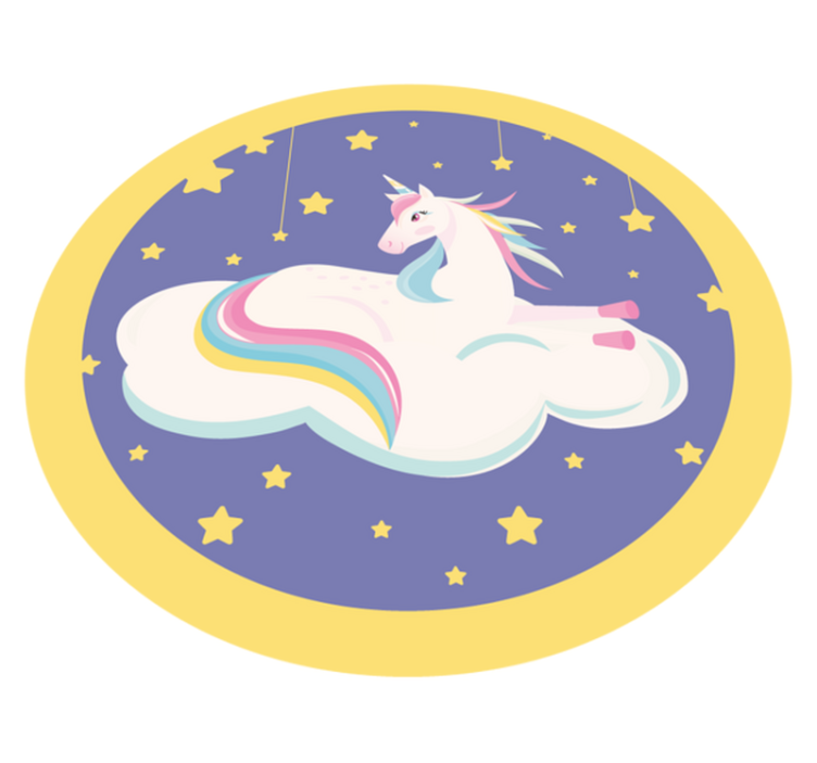 Unicorn Dream Circle nursery vinyl rug - TenStickers