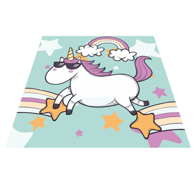 Unicorn Rainbow vinyl rug - TenStickers