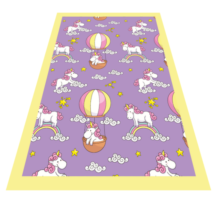 unicorn with a balloon vinyl rug - TenStickers