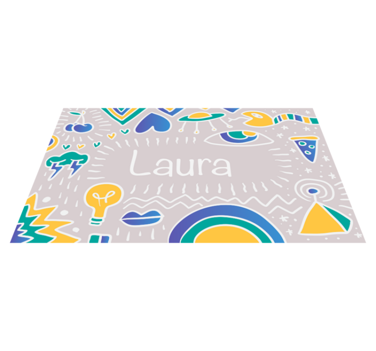 Doodling art with name  personalised mat - TenStickers