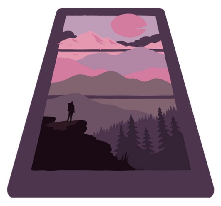 Sunset in the mountains bedroom rug - TenStickers