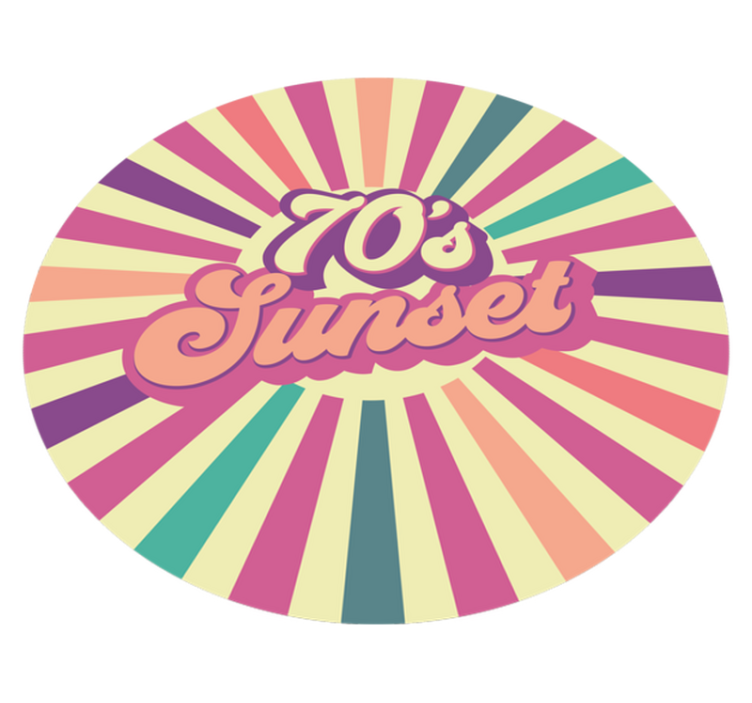 70's Geometric sunset vintage vinyl rug - TenStickers