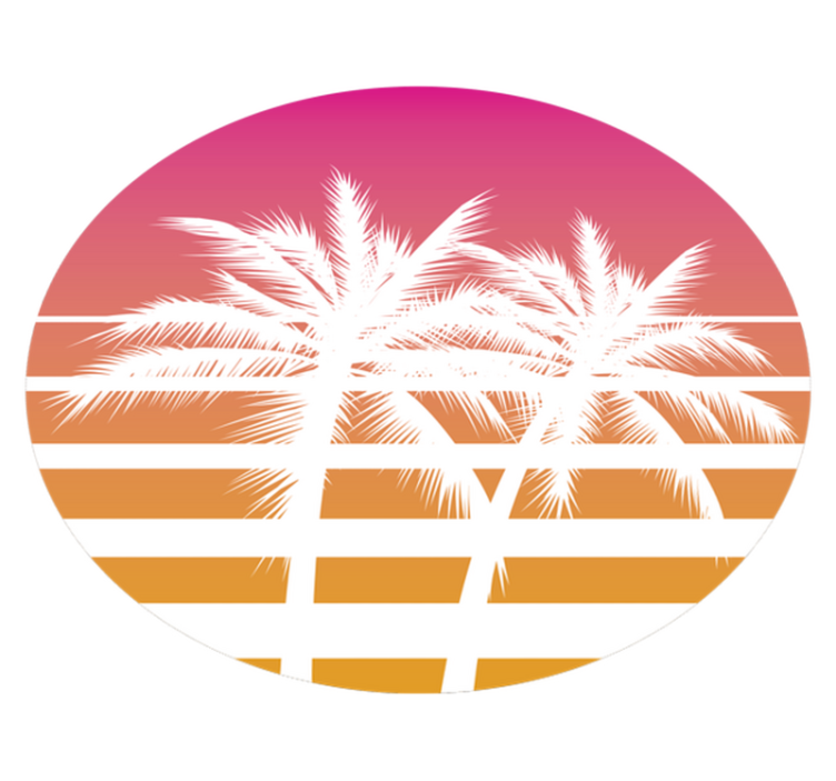 Tropical Sunset Palms flower vinyl rug - TenStickers