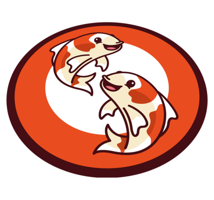 Anime Koi fish animal rug - TenStickers