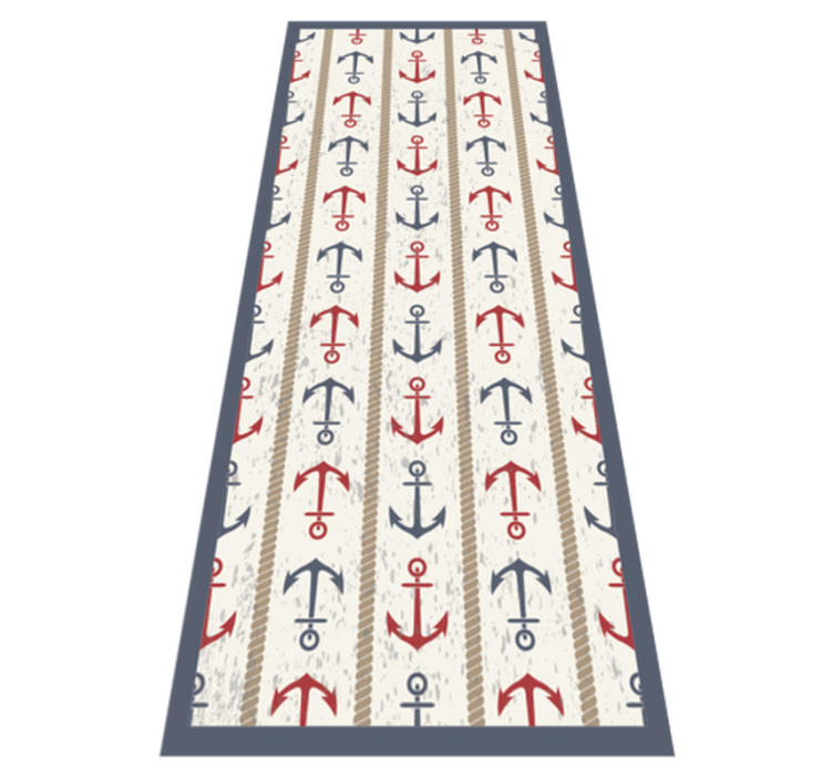 Nautical Anchor Pattern minimalist vinyl rug - TenStickers