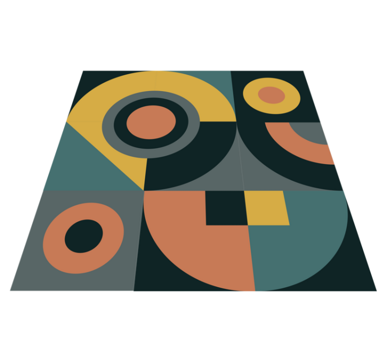 Geometric Shapes Composition geometric vinyl rug - TenStickers