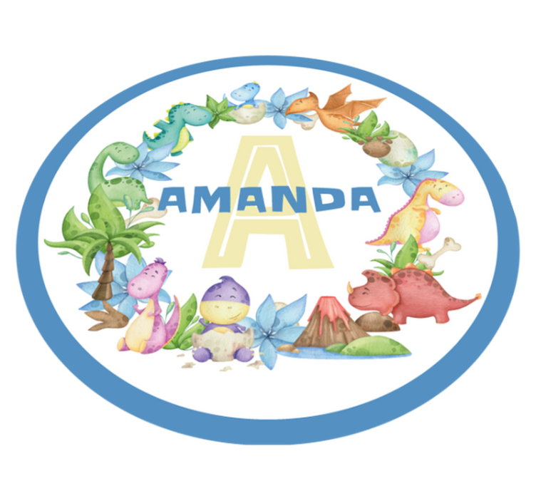 Dinosaur Circle custom vinyl rug - TenStickers