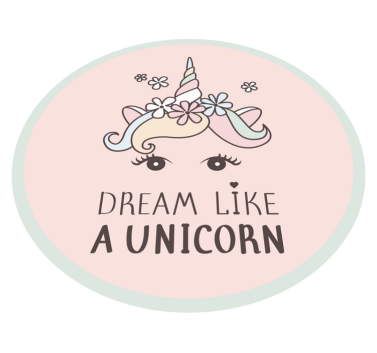 Dream like a Unicorn vinyl rug - TenStickers