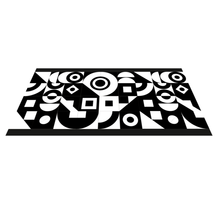 Geometric black and white pattern  runners - TenStickers