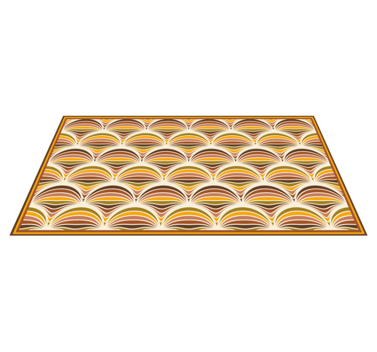 70s pattern vintage vinyl rug - TenStickers