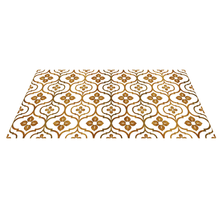 Flours  marron and white modern rug - TenStickers