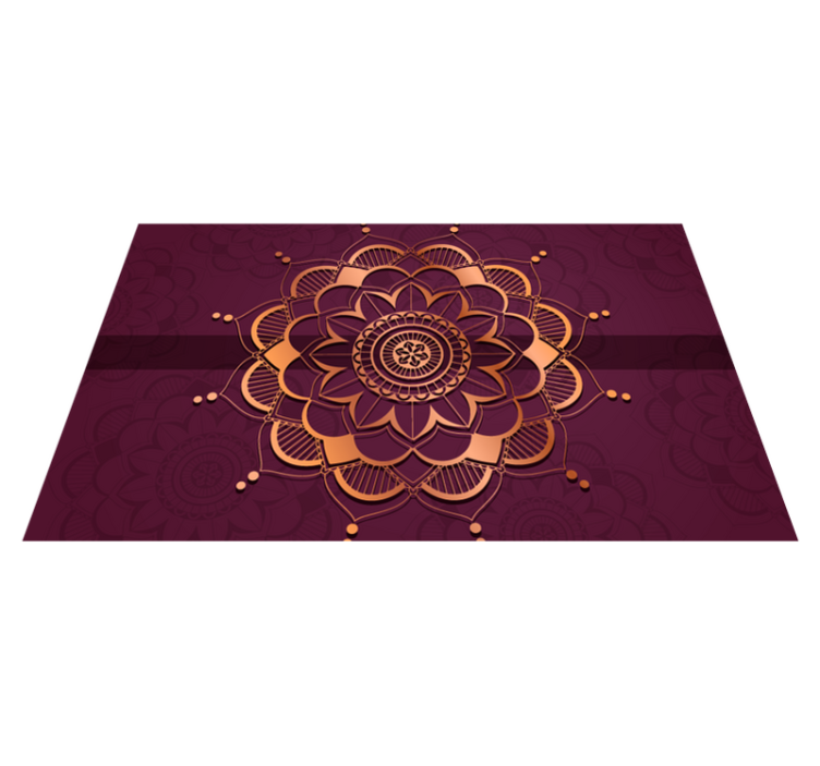 Purple and Gold Mandala Vinyl rug for home - TenStickers
