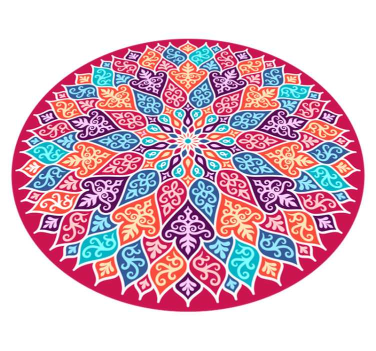 Colorful Mandala Motif mandala vinyl rug - TenStickers
